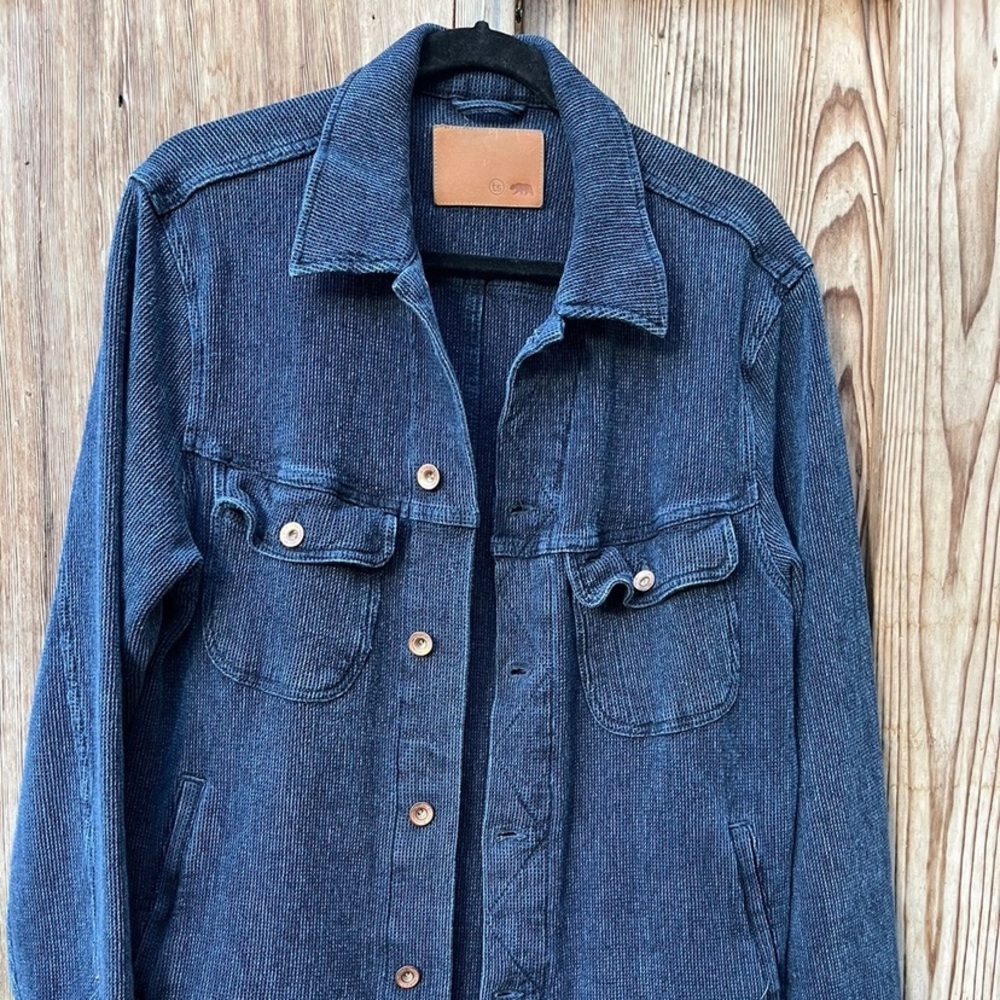 Taylor Stitch long haul jacket in Indigo Waffle.